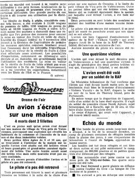 Extrait de Le Nouvelliste du 27 Avril 1955 (Suisse)